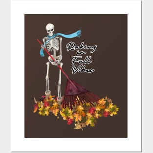 Raking in Fall Vibes Posters and Art